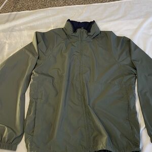 Eddie Bauer Olive Green Lightweight Zip Jacket